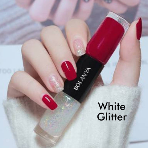 White Glitter/Red