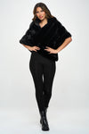 Black Fur Poncho