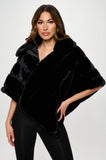 Black Fur Poncho