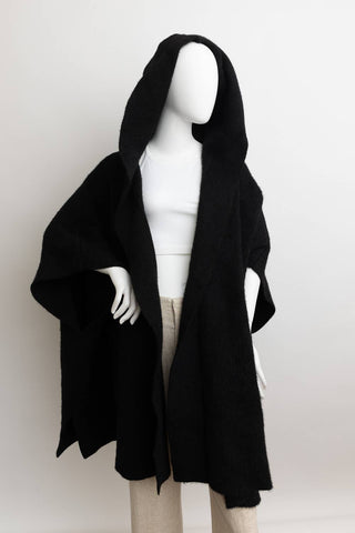 Black hood coat